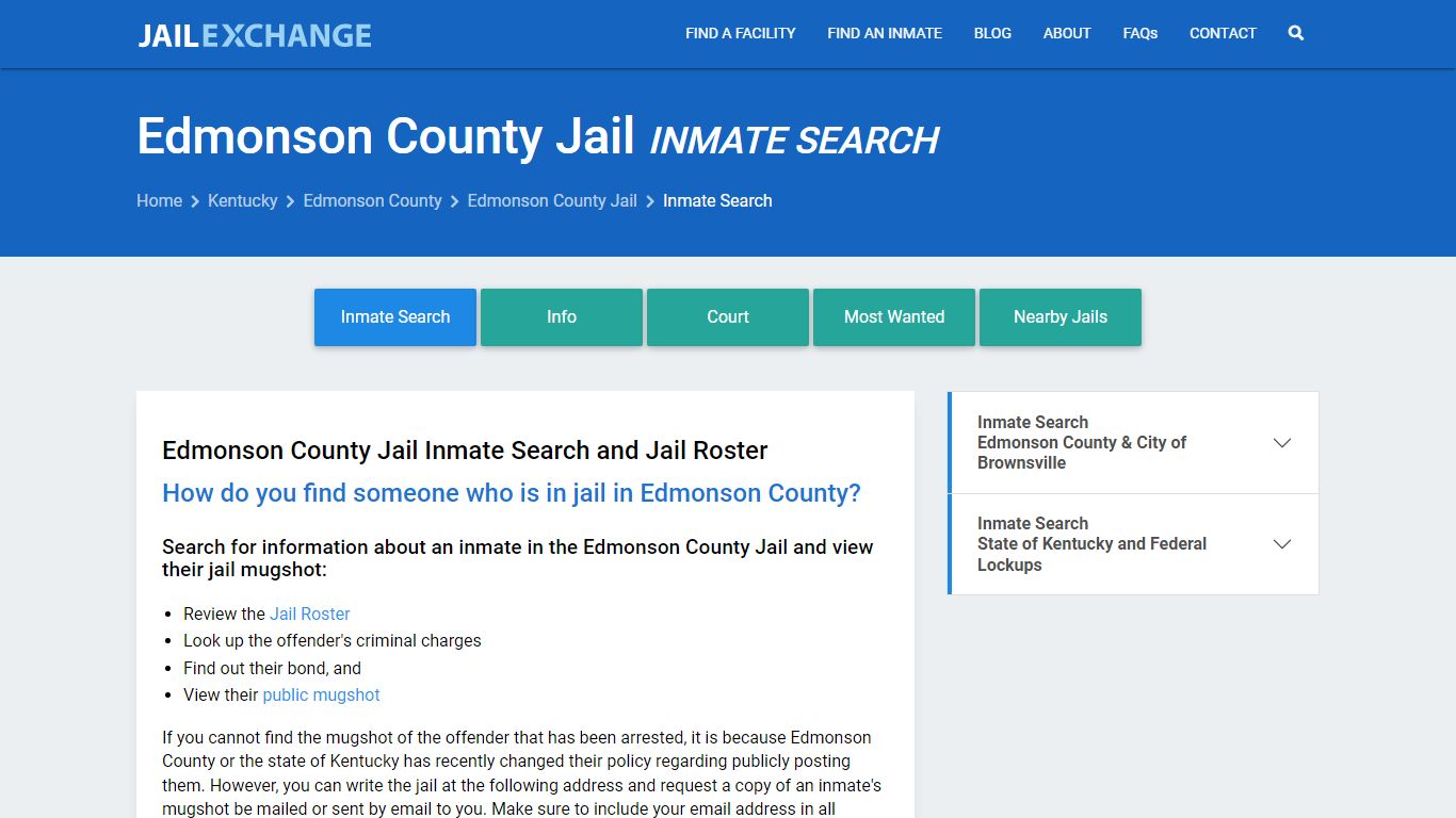 Inmate Search: Roster & Mugshots - Edmonson County Jail, KY